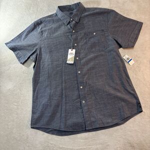 IZOD Saltwater Men’s XL Lt Blue Short Sleeve Button-Up Dockside Woven Shirt NWT